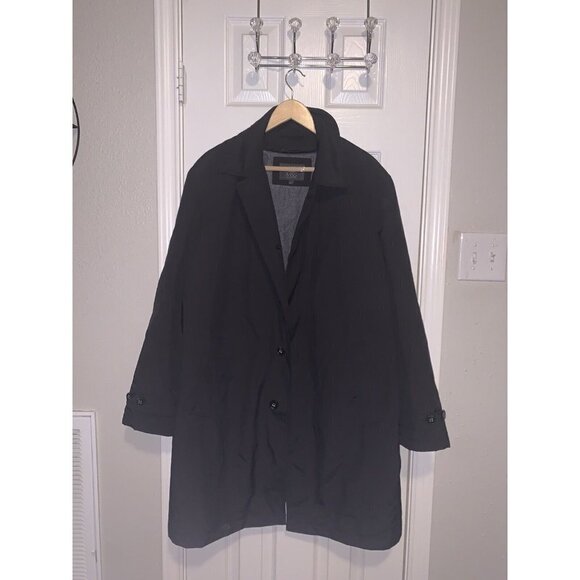 Marks and Spencer Black Rain Outdoor Trench Removable Lining Jacket Coat Large - Picture 2 of 11